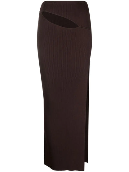 Slash-Detail Maxi Skirt