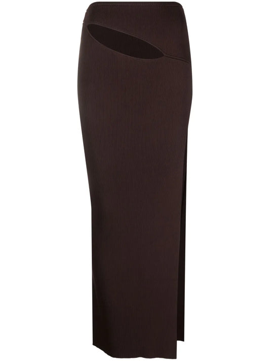 Slash-Detail Maxi Skirt