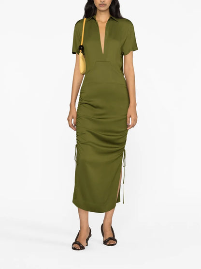 Short-Sleeve Midi Dress