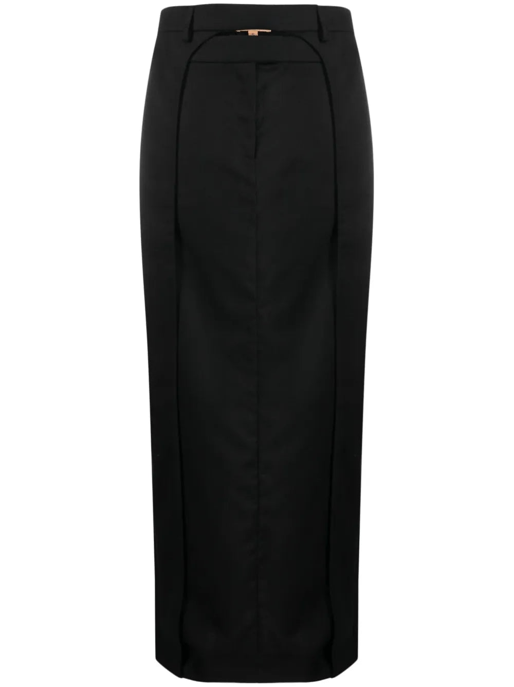 Fera Pleated Wool Maxi Skirt