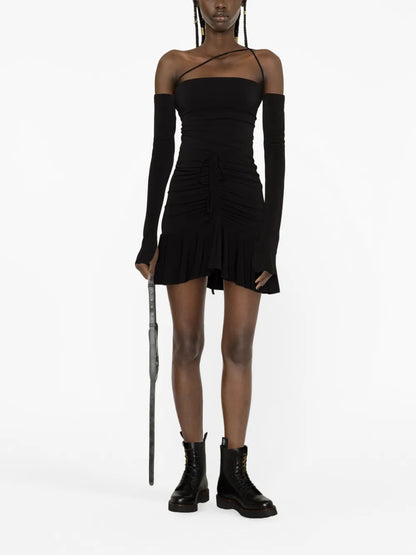 Natasha Ruched Drawstring Miniskirt