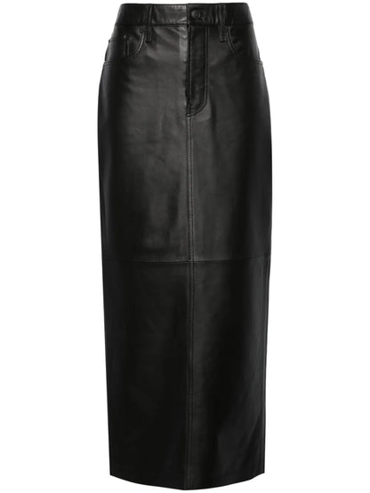 Leather Maxi Column Skirt