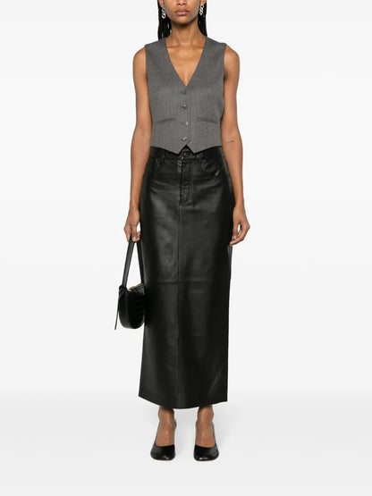 Leather Maxi Column Skirt