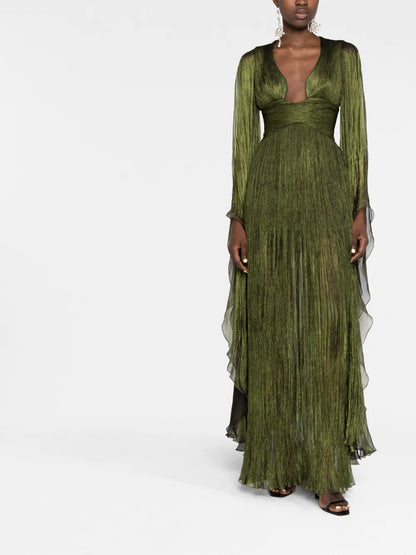 Ellie Plunge-Neck Gown