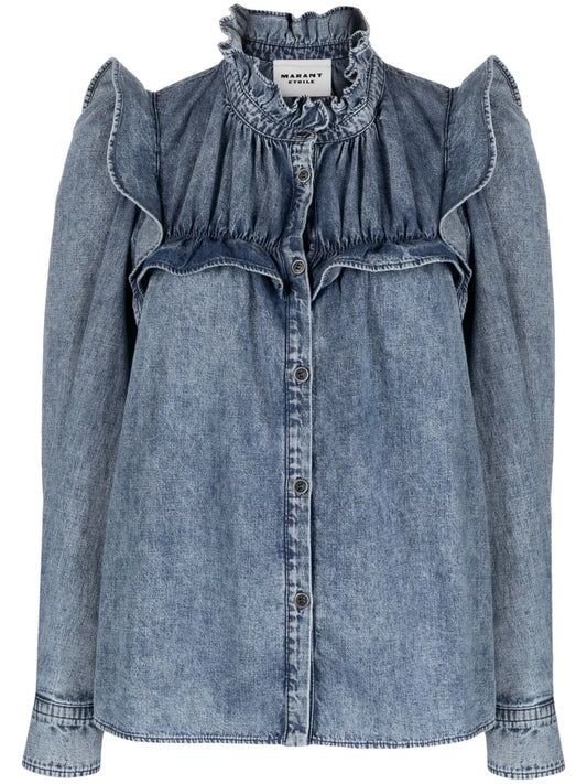 Idety Ruffled Denim Shirt