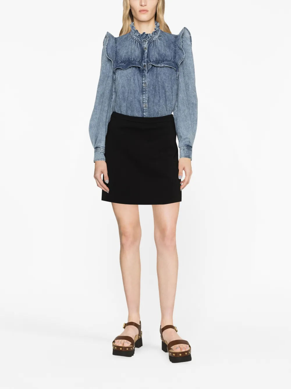 Idety Ruffled Denim Shirt
