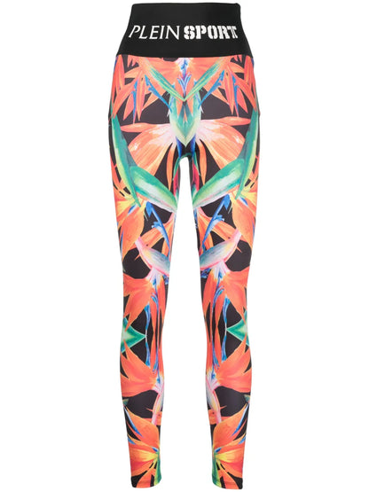 Floral-Print Stretch Leggings