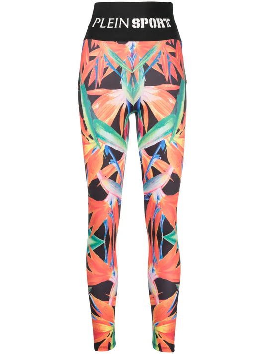 Floral-Print Stretch Leggings