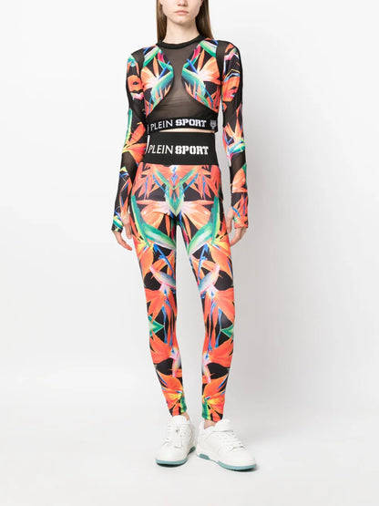 Floral-Print Stretch Leggings