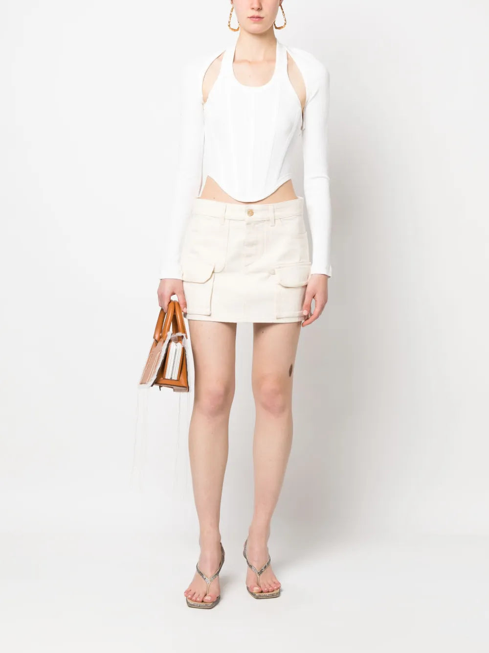 Flap Pocket-Detail Miniskirt