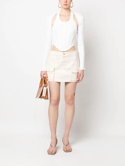 Flap Pocket-Detail Miniskirt