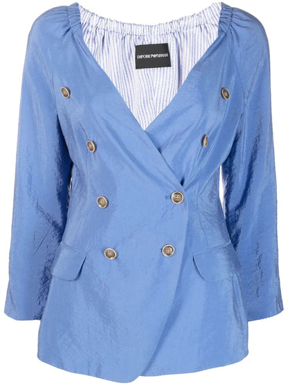 Double-Breasted Silk Jacket