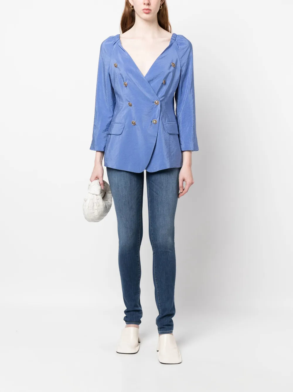 Double-Breasted Silk Jacket