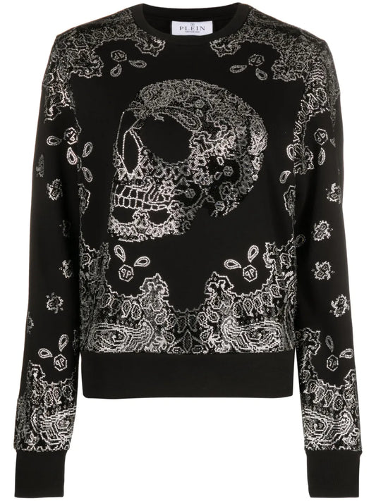 Skull-Bandana Cotton-Blend Sweatshirt