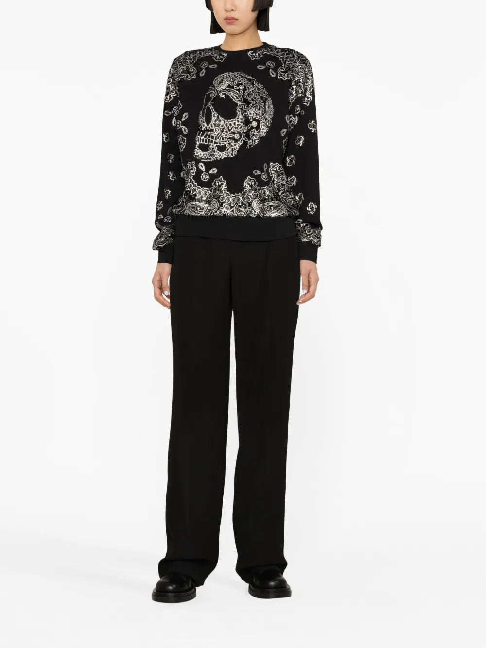 Skull-Bandana Cotton-Blend Sweatshirt