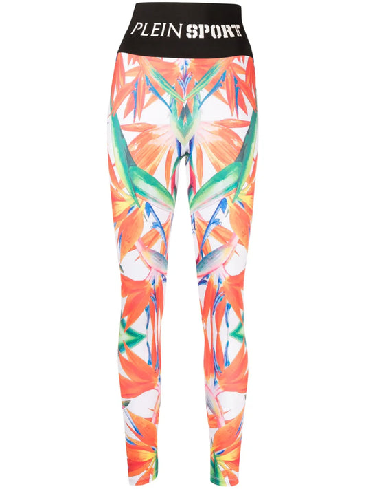 Floral-Print Stretch Leggings
