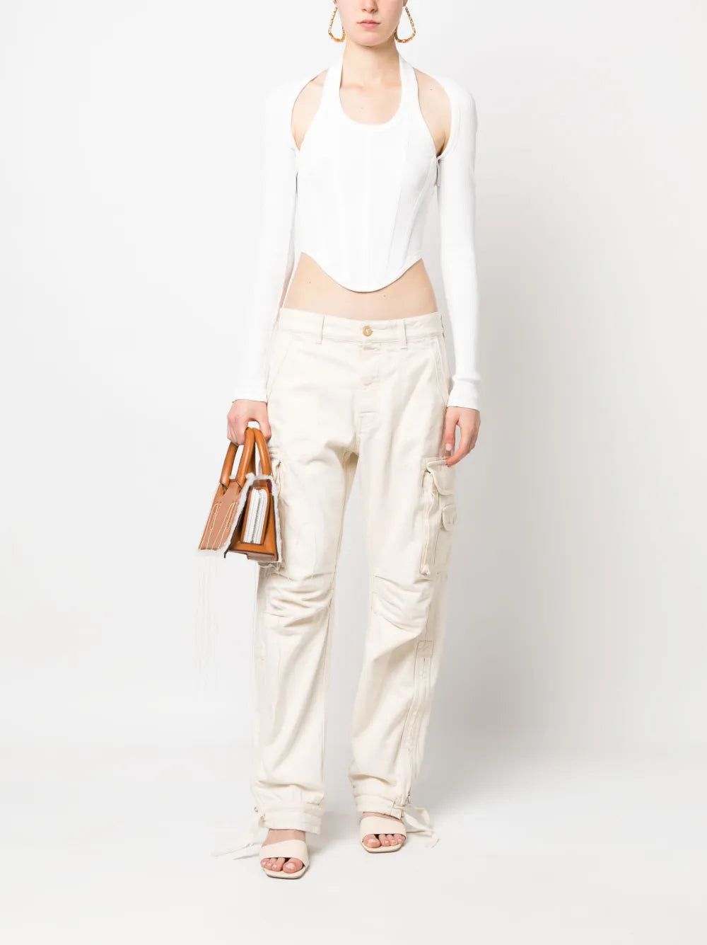 Gathered-Detail Cargo Trousers
