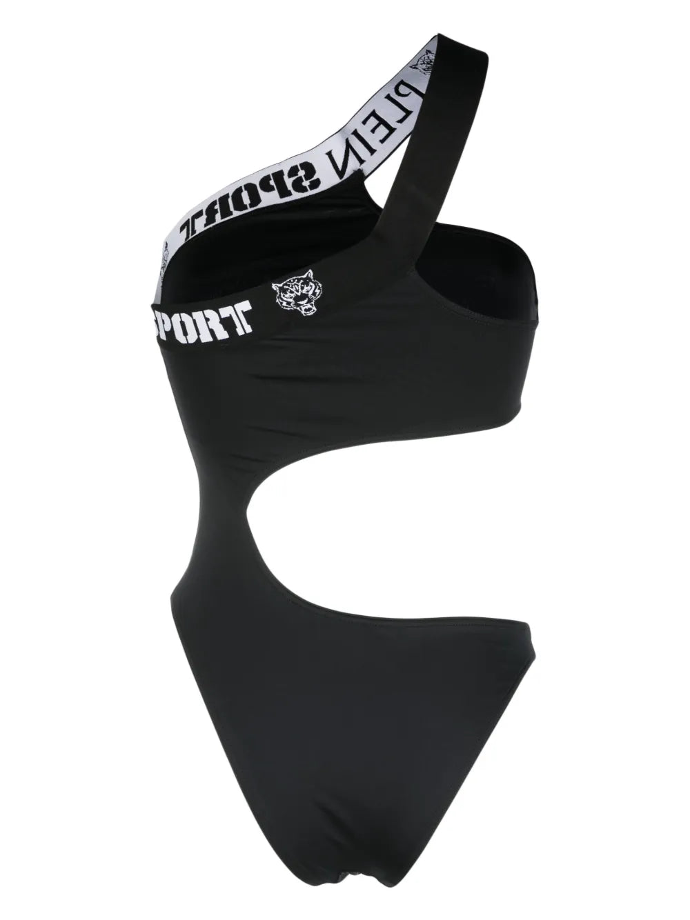 Logo-Tape One-Shoulder Swimsuit