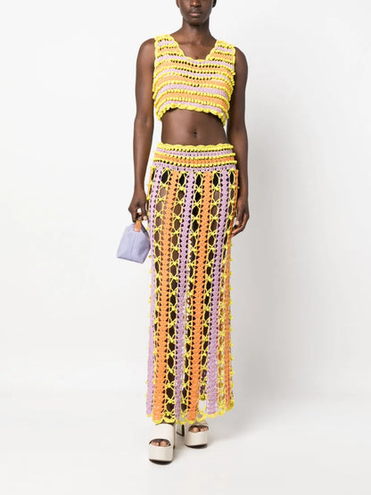 Argento Open-Knit Maxi Skirt