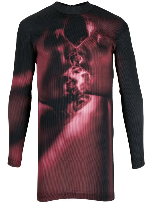 Rhye Ruby Smoke Mock-Neck Dress