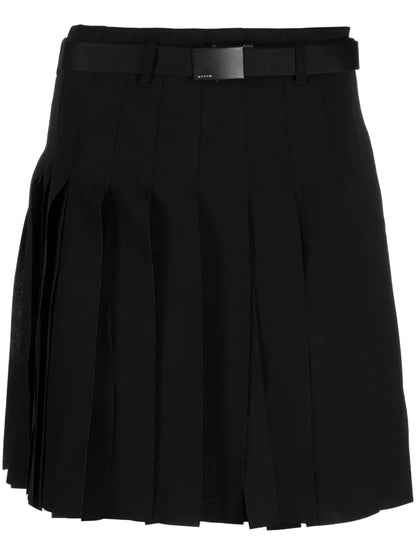 Kace Belted Pleated Skirt