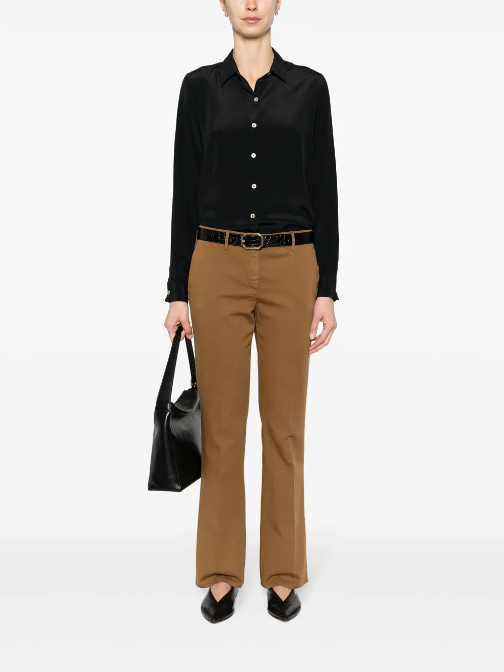 Long-Sleeve Crepe Shirt