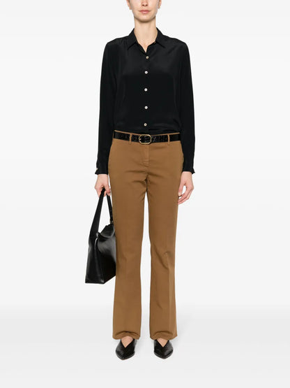 Long-Sleeve Crepe Shirt