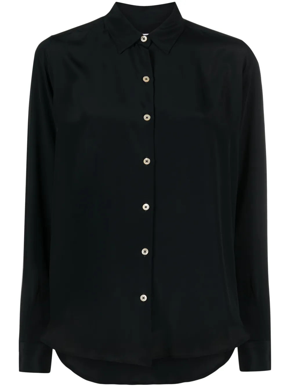 Long-Sleeve Crepe Shirt