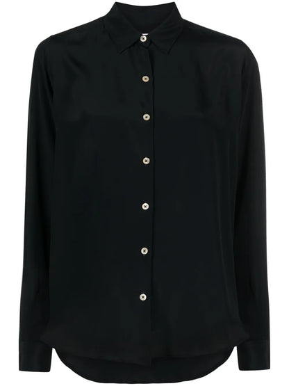 Long-Sleeve Crepe Shirt