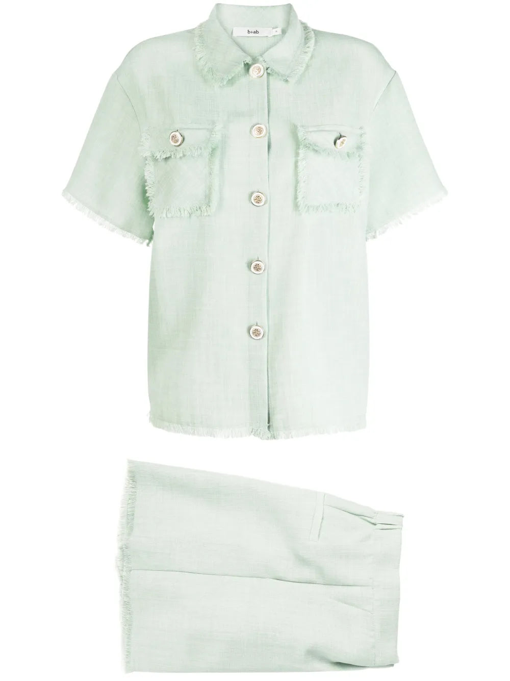 Frayed-Edge Short-Sleeve Shirt