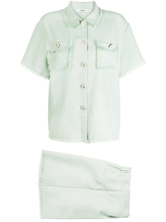 Frayed-Edge Short-Sleeve Shirt