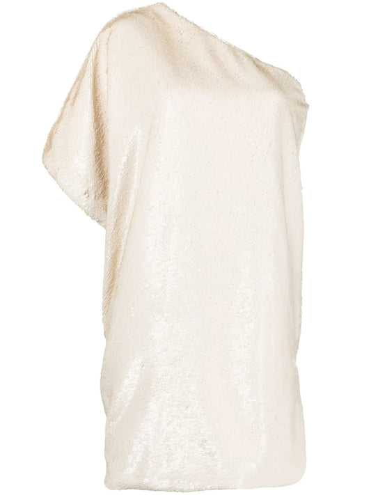 One-Shoulder Sequined Mini Dress