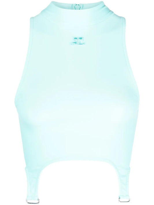 Logo-Patch Sleeveless Cropped Top