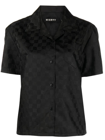 Monogram-Print Short-Sleeve Shirt
