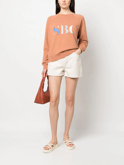 Cut-Out Logo Cotton Sweatshirt