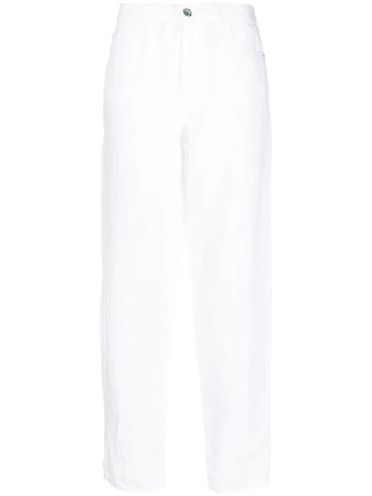 Straight-Leg Linen Trousers