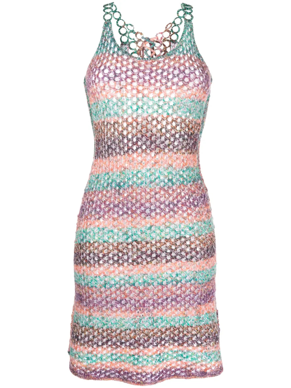 Crochet-Knit Wool Minidress