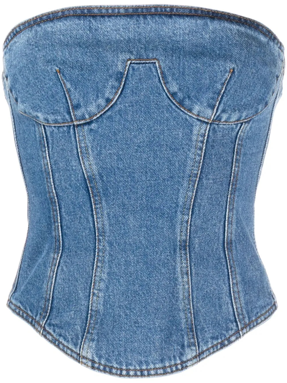 Strapless Denim Corset Top
