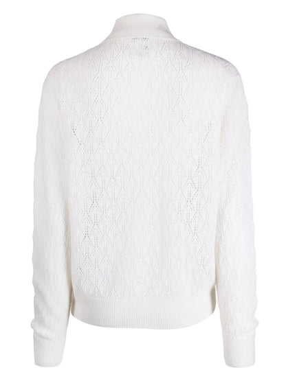 Pointelle-Knit Cashmere Top