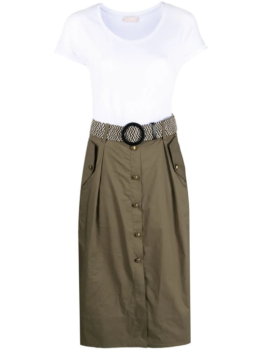 Belted Cotton Midi Dress