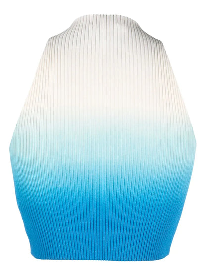 Ombré-Effect Ribbed Knit Top
