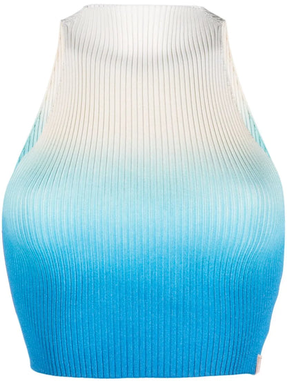 Ombré-Effect Ribbed Knit Top