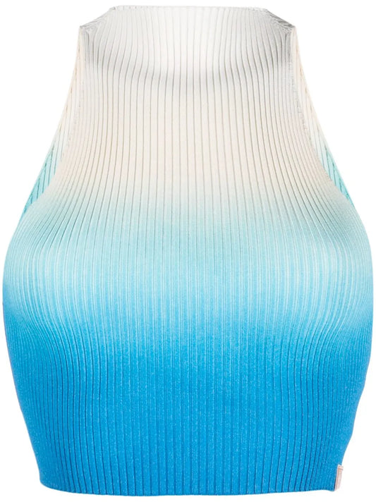 Ombré-Effect Ribbed Knit Top