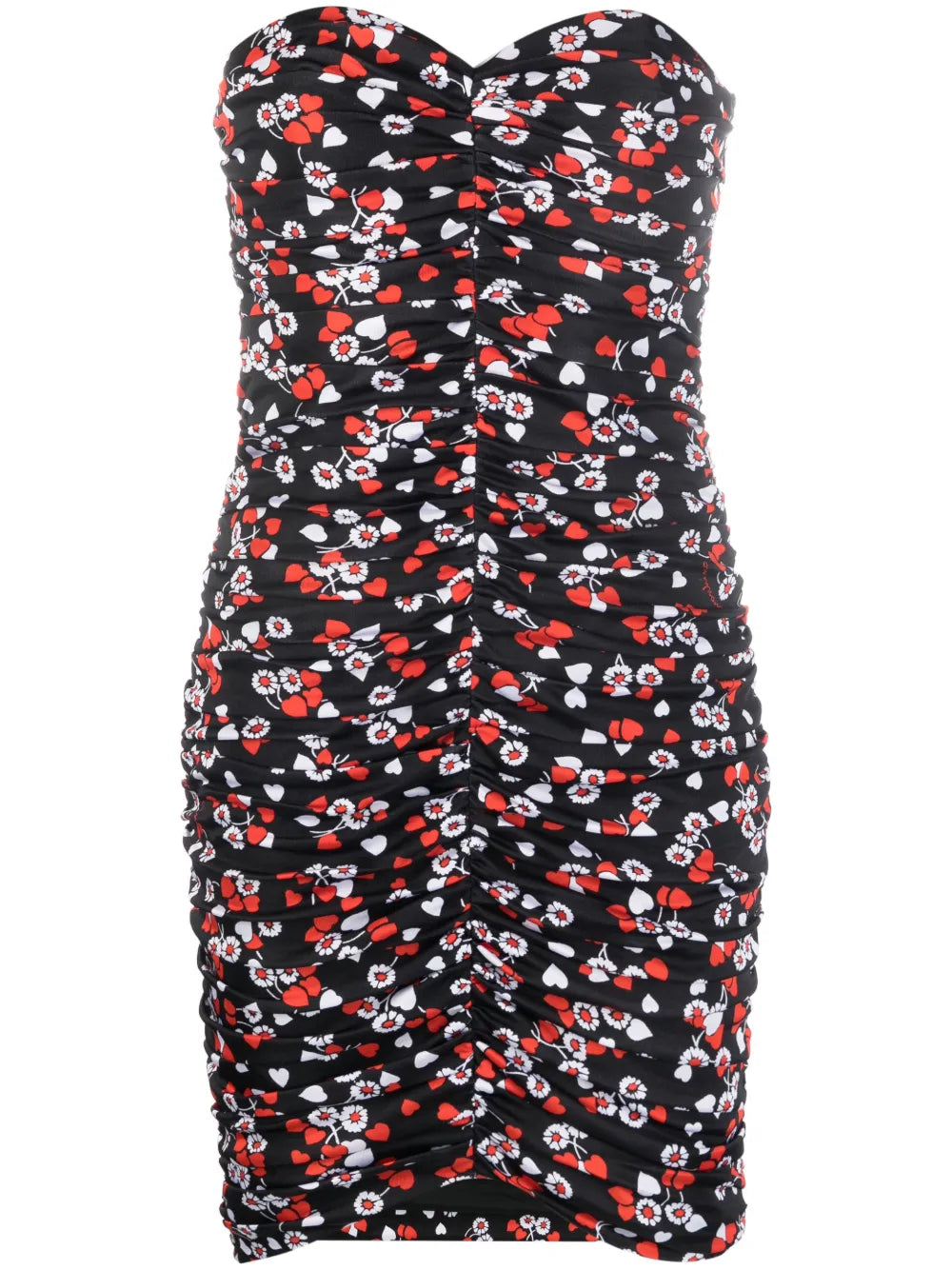 Floral-Print Strapless Minidress