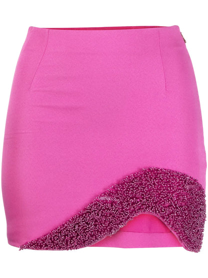 Bead-Detailing High-Waisted Miniskirt