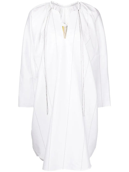 Striped Stretch-Cotton Dress