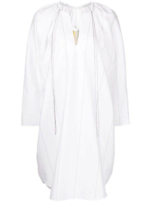 Striped Stretch-Cotton Dress