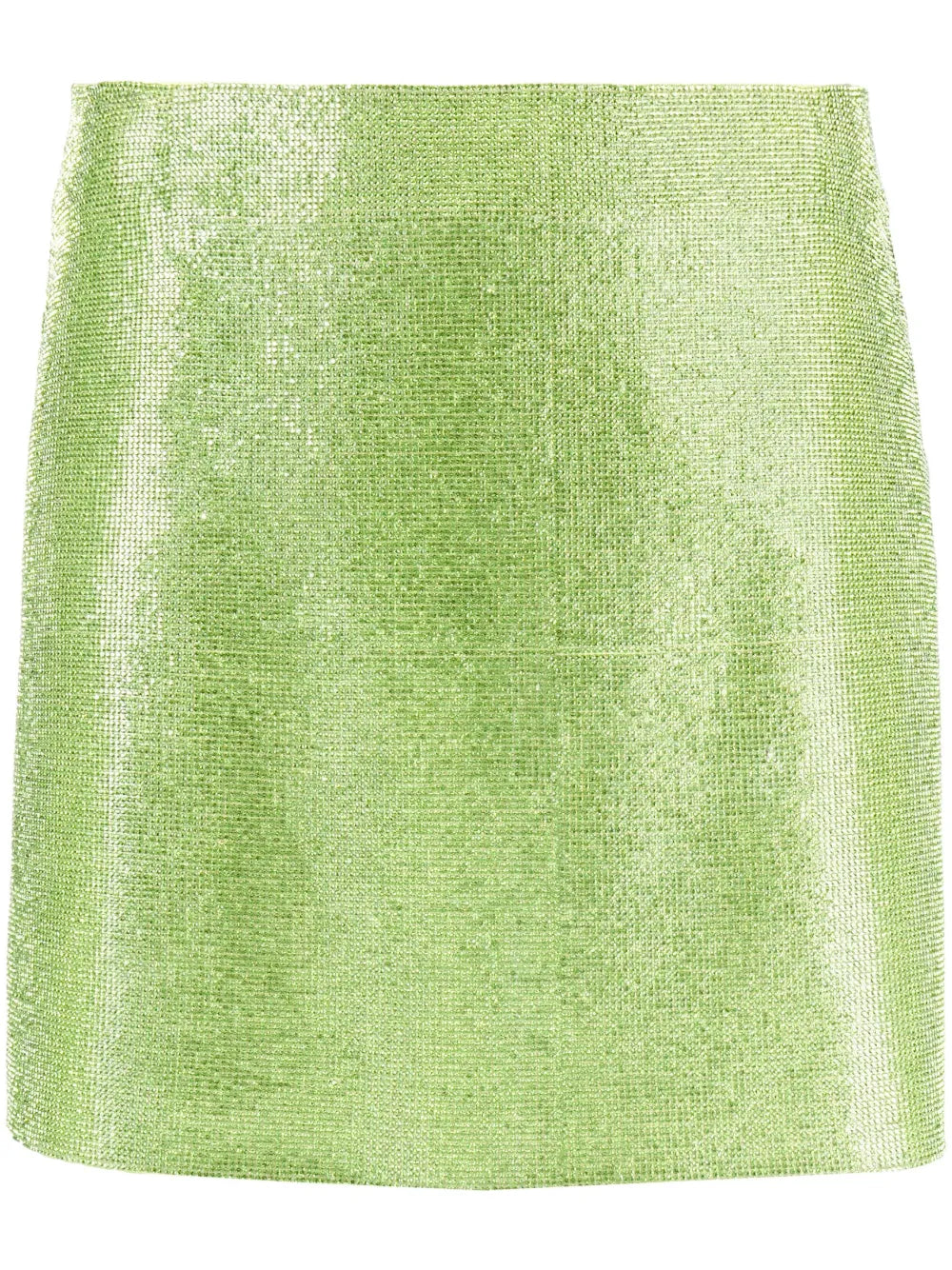 Rhinestone-Embellished Silk Mini Skirt