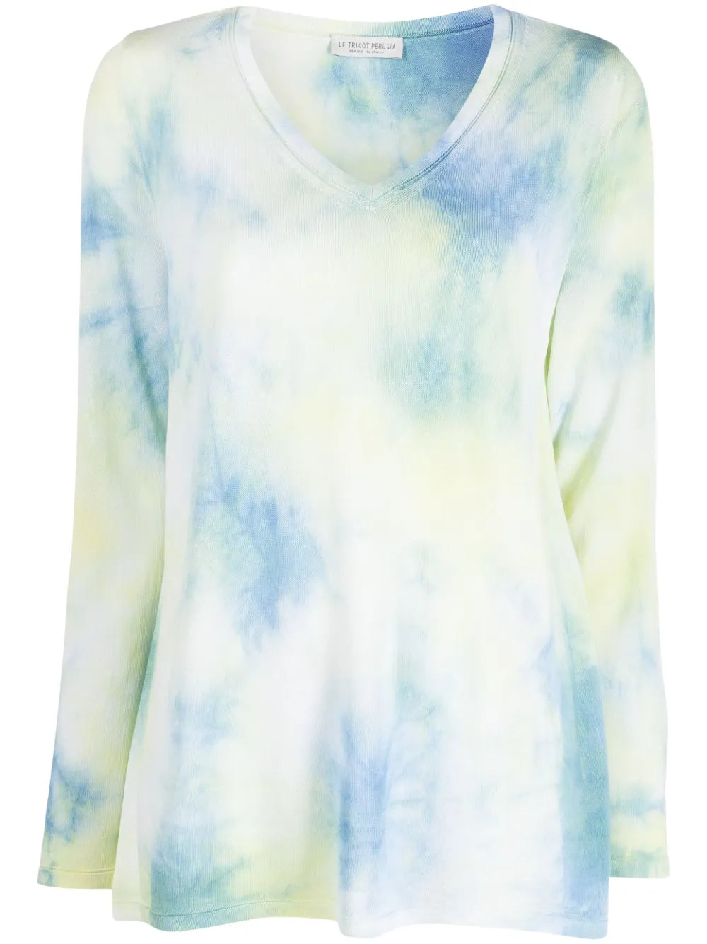 Tie-Dye Print Long-Sleeve Top
