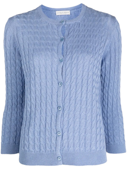 Long-Sleeve Cable-Knit Cardigan